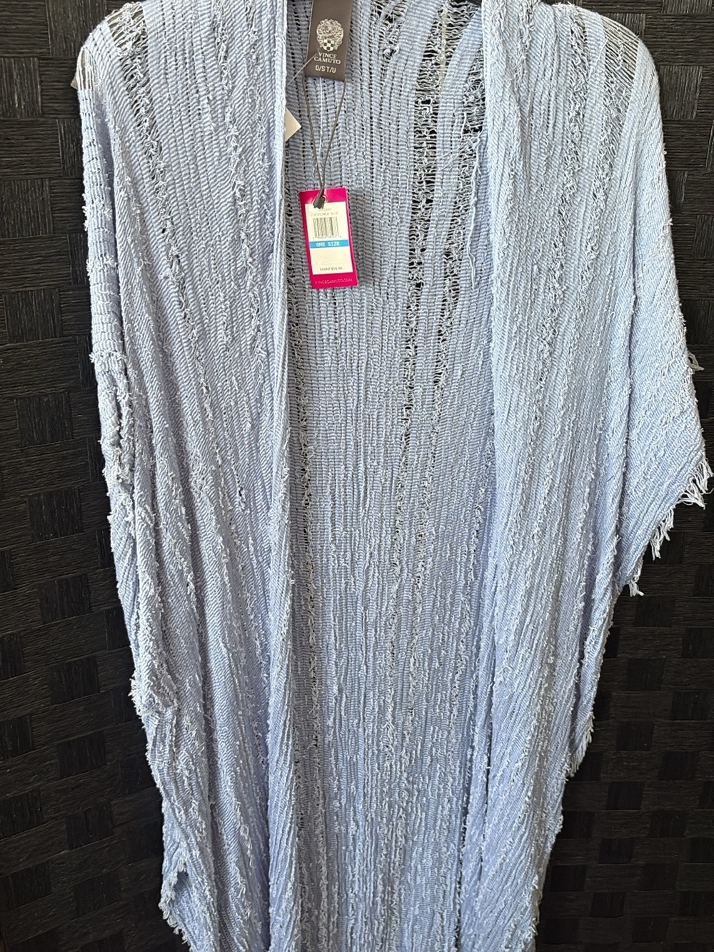 Light Blue Openwork Fringe with Cardigan - Picture 2 of 2